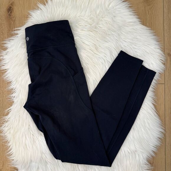[lululemon athletica] Navy Blue Full Length Leggings with Pockets - Size 6 - Picture 1 of 5